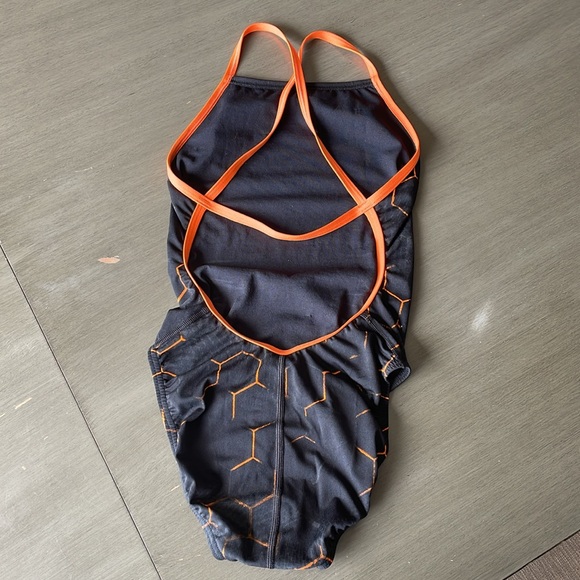 Speedo Emerging Force Flyback Womens Competitive Swimsuit Black Orange Size 6/32 - Picture 7 of 7